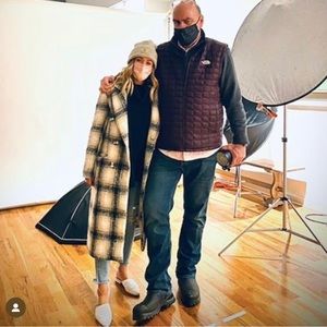 Topshop plaid topcoat